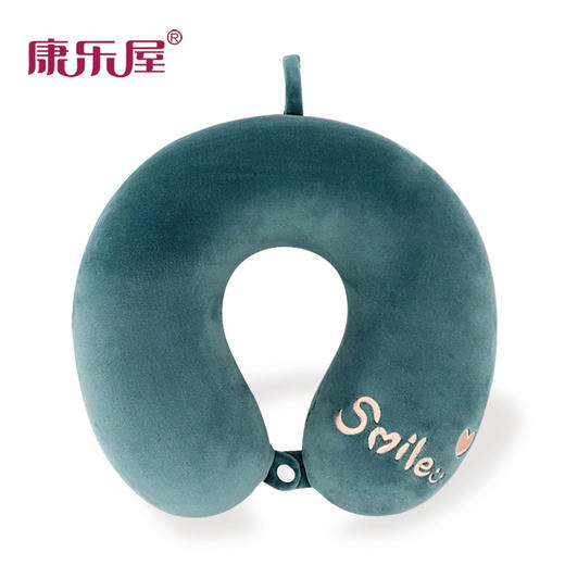 康乐屋记忆棉U型枕smile简约 刺绣U型颈枕靠枕 汽车商务旅行学生 礼品 商品图6
