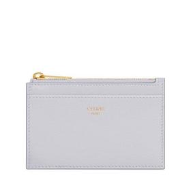 【包税】CELINE/赛琳 21秋冬新款 女士浅灰色小牛皮拉链卡包卡片夹10F993CQP.08GC