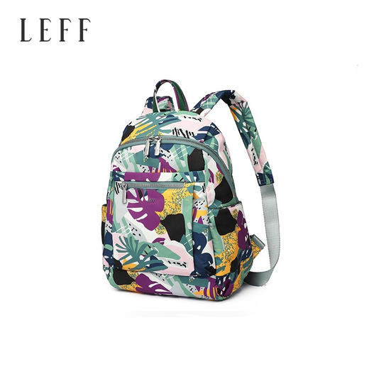 莱夫包包女包双肩包 旅游休闲简约气质尼龙布女士背包时尚森林印花书包新年礼物送妈妈 缤纷雨林 商品图3