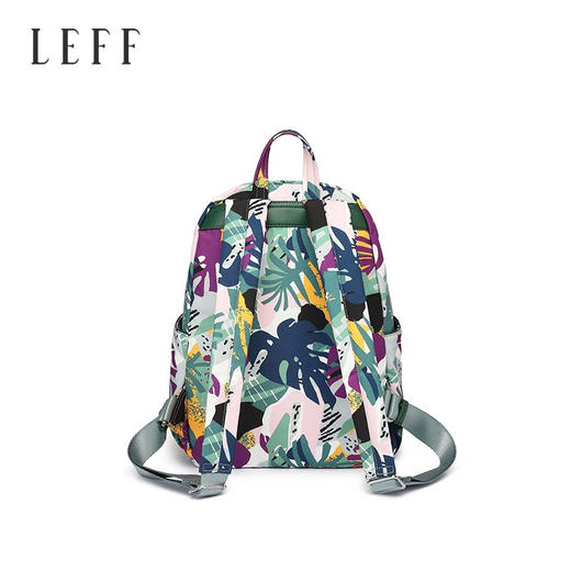 莱夫包包女包双肩包 旅游休闲简约气质尼龙布女士背包时尚森林印花书包新年礼物送妈妈 缤纷雨林 商品图5