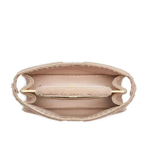 FENDI/芬迪 2021秋冬新款PEEKABOO ISEEU系列 女士大号浅粉色美利奴羊皮手工缝制大针脚标志性旋转门扣配可拆卸肩带提手单肩手提包8BN328AHJ6F0H43 商品图4