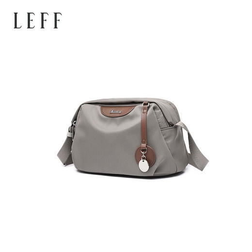 莱夫帆布单肩包女简约大容量双主袋斜挎包百搭枕头包F031644D4 大象灰 商品图2