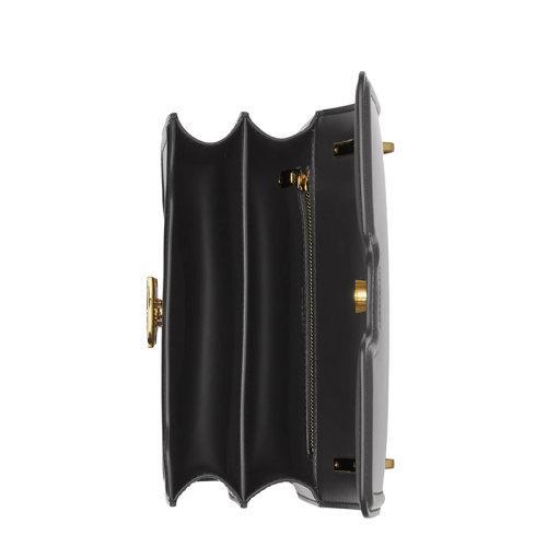 【包税】BURBERRY/博柏利 21秋冬新款TB系列 女士小号黑色小牛皮金色TB标志搭扣翻盖单肩斜挎链条包80490241 商品图2