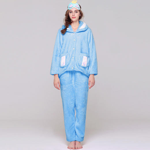 【会员价】爱帝女式金丝法兰绒加厚家居服套 商品图4