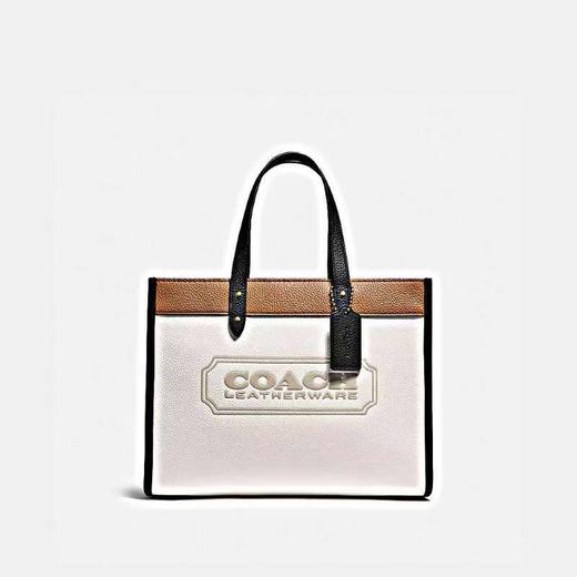 【直播】COACH 拼色FIELD 30号托特包 白色 商品图0