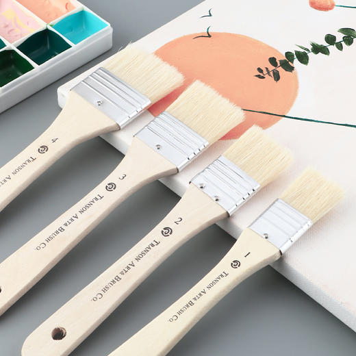 中盛画材713猪鬃短柄油画板刷 猪鬃笔刷绘画美术排刷丙烯墙绘刷 商品图4