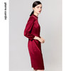 皮尔卡丹女装连衣裙红色醋酸长袖中式复古宴会礼服裙P1405E1819R0 商品缩略图1
