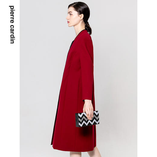 皮尔卡丹女装连衣裙秋冬假两件拼接羊毛通勤A字裙P1418E1821R0 商品图1