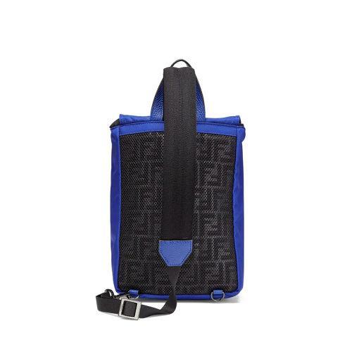 【包税】FENDI/芬迪 2021秋冬新款FENDINESS系列 男士小号荧光蓝色再生尼龙材质皮革细节老花图案网眼布可拆卸肩带单肩背包7VZ067AGQTF1FTC 商品图2