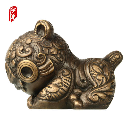 宇达青铜摆件  韩美林教授独家授权  十二生肖虎《福虎》艺术装饰摆件  高14cm 商品图0
