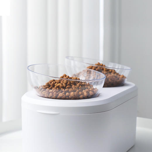 玲宠猫碗双碗小猫猫食盆储粮碗双用碗斜口防打翻宠物小狗碗猫咪用品 商品图2