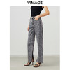 VIMAGE纬漫纪春季新款时尚开叉通勤休闲显瘦百搭100%棉牛仔裤V1705337 商品缩略图3