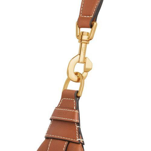 【包税】CELINE/赛琳 21秋冬新款LEANDRE系列 女士中号黄褐色小牛皮金色饰面手提单肩腋下包197263DV7.04LU 商品图3