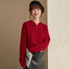 RWQ9135 红色打底针织衫2021年新款毛衣女秋冬设计感小众圣诞新年冬季上衣 商品缩略图2