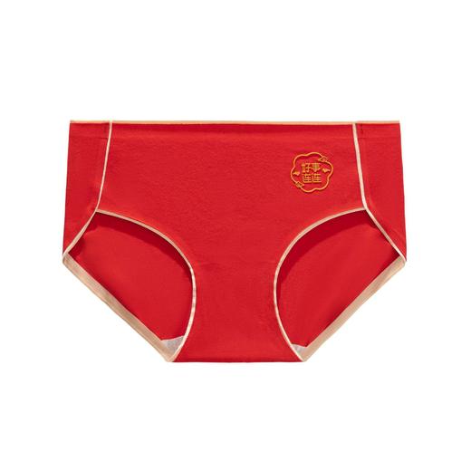 3条盒装喜庆本命年红色内裤女棉中高腰大码三角短裤  WLJ9558 商品图4
