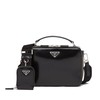 【包税】PRADA/普拉达 21年秋冬新款Brique系列 男士黑色亮面皮革配可拆卸皮革小袋拉链手袋斜跨单肩包2VH069_ZO6_F0002_V_ZMI 商品缩略图0