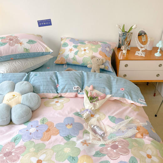 2021款北欧风简约全棉斜纹网红清新四件套 商品图2