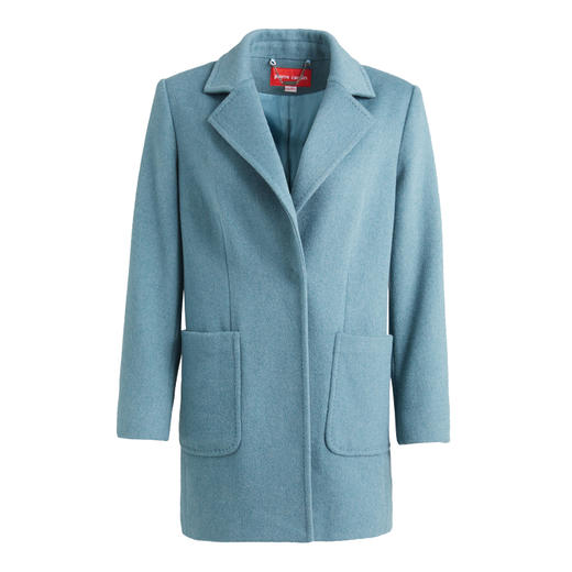 皮尔卡丹女装大衣蓝色一手长西服领通勤羊毛呢外套P1408C1996G0
 商品图4