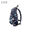 莱夫双肩包女新品帆布时尚印花女士背包旅行游玩上班通勤大容量休闲书包 黑色大号 商品缩略图2