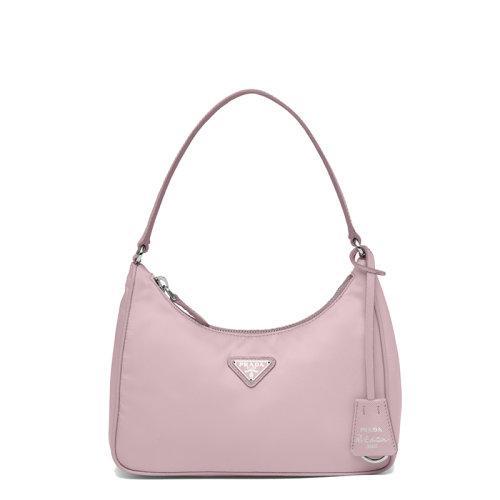 【包税】PRADA/普拉达 21年秋冬新款Re-Edition 2005系列 女士雪粉色尼龙材质皮革肩带金属徽标迷你手袋单肩包1NE204_R064_F0E18 商品图0