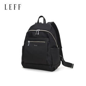 莱夫秋冬季新款女士双肩背包防泼水尼龙帆布旅行女包大容量IPDA包学生书包 经典黑色（中号）