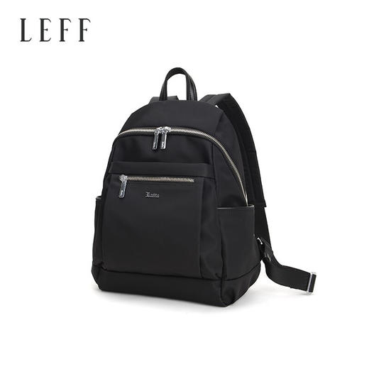 莱夫秋冬季新款女士双肩背包防泼水尼龙帆布旅行女包大容量IPDA包学生书包 经典黑色（中号） 商品图0