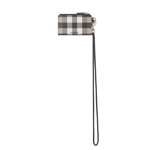 【包税】BURBERRY/博柏利 21秋冬新款 男士深桦木棕色格纹环保帆布挂带拉链卡包80492161 商品图1