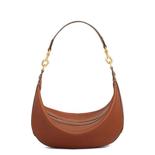 【包税】CELINE/赛琳 21秋冬新款LEANDRE系列 女士中号黄褐色小牛皮金色饰面手提单肩腋下包197263DV7.04LU 商品图2