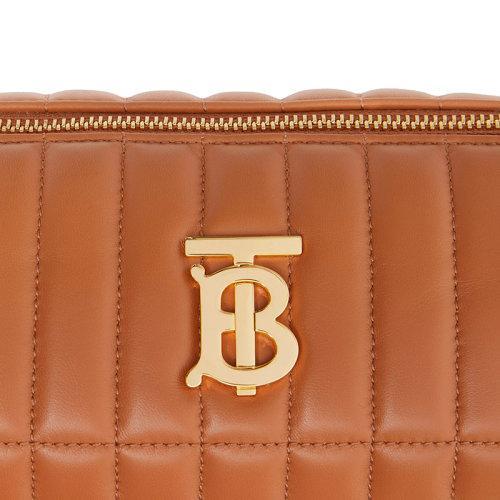 【包税】BURBERRY/博柏利 21秋冬新款Lola系列 女士枫棕色绗缝羊皮革TB专属标识polochon圆柱形斜挎单肩包80492201 商品图4