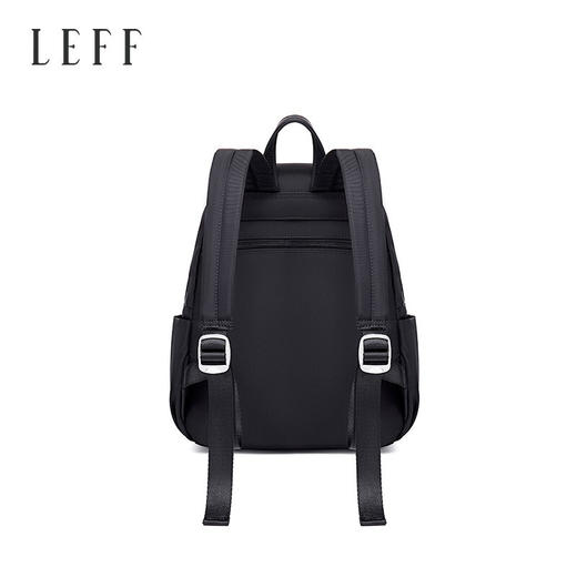 莱夫双肩包女 上班通勤帆布包简约民族风刺绣翻盖女士背包休闲百搭妈妈款小书包新年礼物送妈妈 经典黑色 商品图4