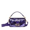 【包税】FENDI/芬迪 2021秋冬新款BAGUETTE系列 女士中号紫色亮片修饰皮革细节翻盖开合FF搭扣配可拆卸肩带单肩斜跨手提包8BR600A9X2F18X7 商品缩略图0