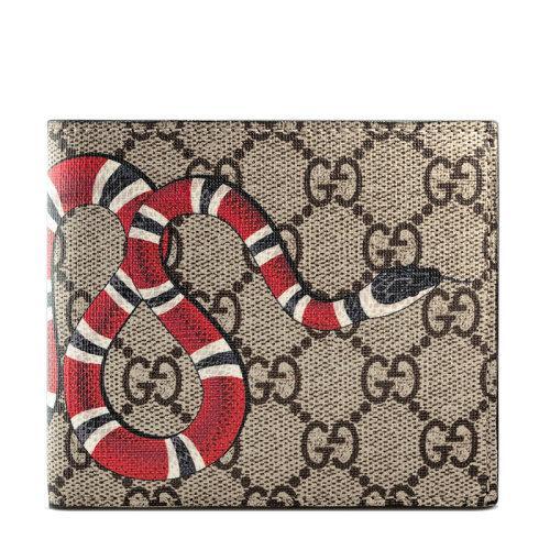 【包税】GUCCI/古驰 2021秋冬新款 男士米色老花帆布珊瑚蛇印花零钱卡夹钱包451266K551N8666 商品图0