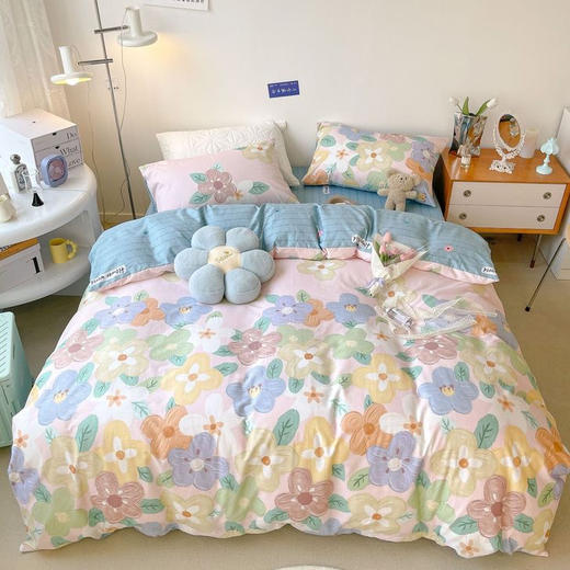 2021款北欧风简约全棉斜纹网红清新四件套 商品图0