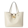 【包税】GUCCI/古驰 经典款 女士白色皮革复古双G金饰手提袋单肩中号托特包6495771U10T9022 商品缩略图0
