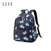 莱夫双肩包女新品帆布时尚印花女士背包旅行游玩上班通勤大容量休闲书包 黑色大号 商品缩略图1