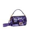 【包税】FENDI/芬迪 2021秋冬新款BAGUETTE系列 女士中号紫色亮片修饰皮革细节翻盖开合FF搭扣配可拆卸肩带单肩斜跨手提包8BR600A9X2F18X7 商品缩略图1