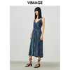 VIMAGE纬漫纪春季新款性感吊带复古露背丝绒深V礼服连衣裙V1777301 商品缩略图3
