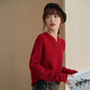 RWQ9135 红色打底针织衫2021年新款毛衣女秋冬设计感小众圣诞新年冬季上衣 商品缩略图4