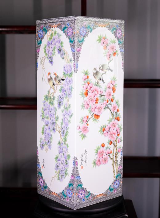 徐亚凤水点桃花四方镶器 商品图0