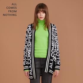 字母提花毛外套