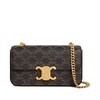 【包税】CELINE/赛琳 21新款TRIOMPHE系列 女士经典黄褐色老花涂层帆布链条斜挎单肩包197992DQW.04LU 商品缩略图0