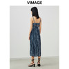 VIMAGE纬漫纪春季新款性感吊带复古露背丝绒深V礼服连衣裙V1777301 商品缩略图5