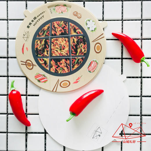 山城火锅旋转明信片/明信片/重庆原创伴手礼/旅游纪念品 1张 商品图2