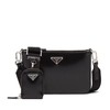 【包税】PRADA/普拉达 21年秋冬新款 男士黑色亮面皮革配可拆卸尼龙肩带可拆卸皮革小袋斜跨单肩包2VH129_ZO6_F0002_V_OOO 商品缩略图0