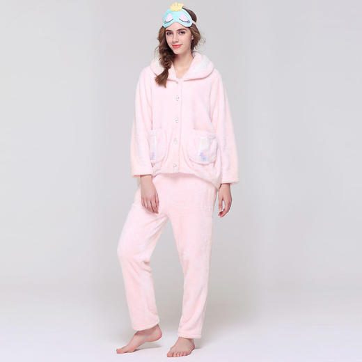【会员价】爱帝女式金丝法兰绒加厚家居服套 商品图2