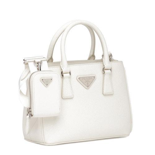 【包税】PRADA/普拉达 21年秋冬新款Galleria系列 女士白色Saffiano皮革附徽标印花可拆卸调节编织肩带手提单肩包1BA296_NZV_F02EO_V_V21 商品图2