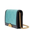 【包税】GUCCI/古驰 2021秋冬新款 女士浅蓝色双G压纹皮革深蓝色滚边金属饰钉细节链式单肩斜挎手拿钱包676155UF4AX4967 商品缩略图4