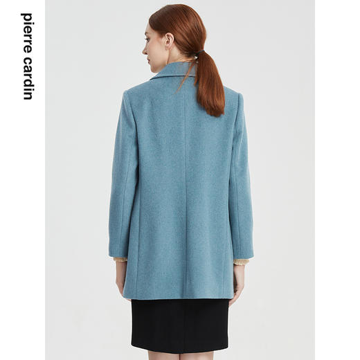 皮尔卡丹女装大衣蓝色一手长西服领通勤羊毛呢外套P1408C1996G0
 商品图2
