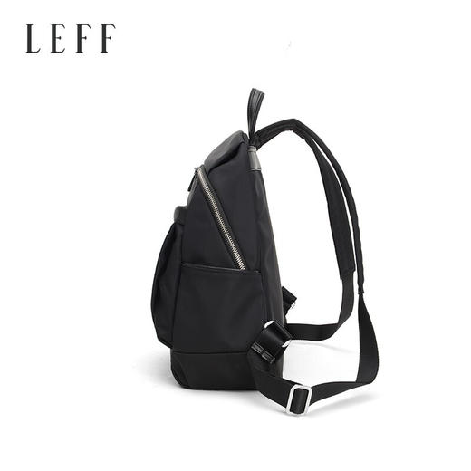 莱夫秋冬季新款女士双肩背包防泼水尼龙帆布旅行女包大容量IPDA包学生书包 经典黑色（中号） 商品图7