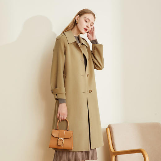 LH921斯尔丽瑟俪[专柜同款]2021冬新款军旅风肩袢百搭显瘦羊毛大衣女 商品图1